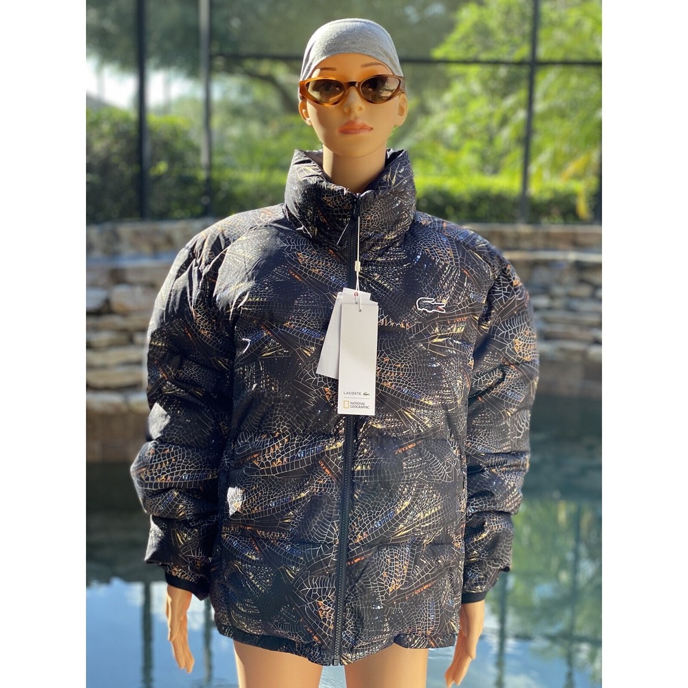 Lacoste x National Geographic Women's Quilted Puffer Jacket Size 8 New